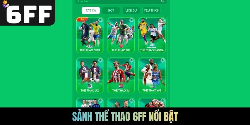 Sảnh thể thao 6FF nổi bật
