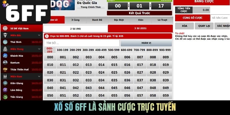 Xổ Số 6FF là sảnh cược trực tuyến